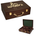 Mahogany Wood Poker Chip Case (300 Chip Capacity)